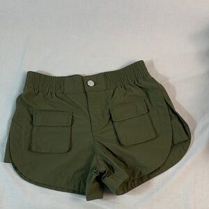 Sanctuary Kids Olive Green Nylon Preppy Cargo Shorts Size 10